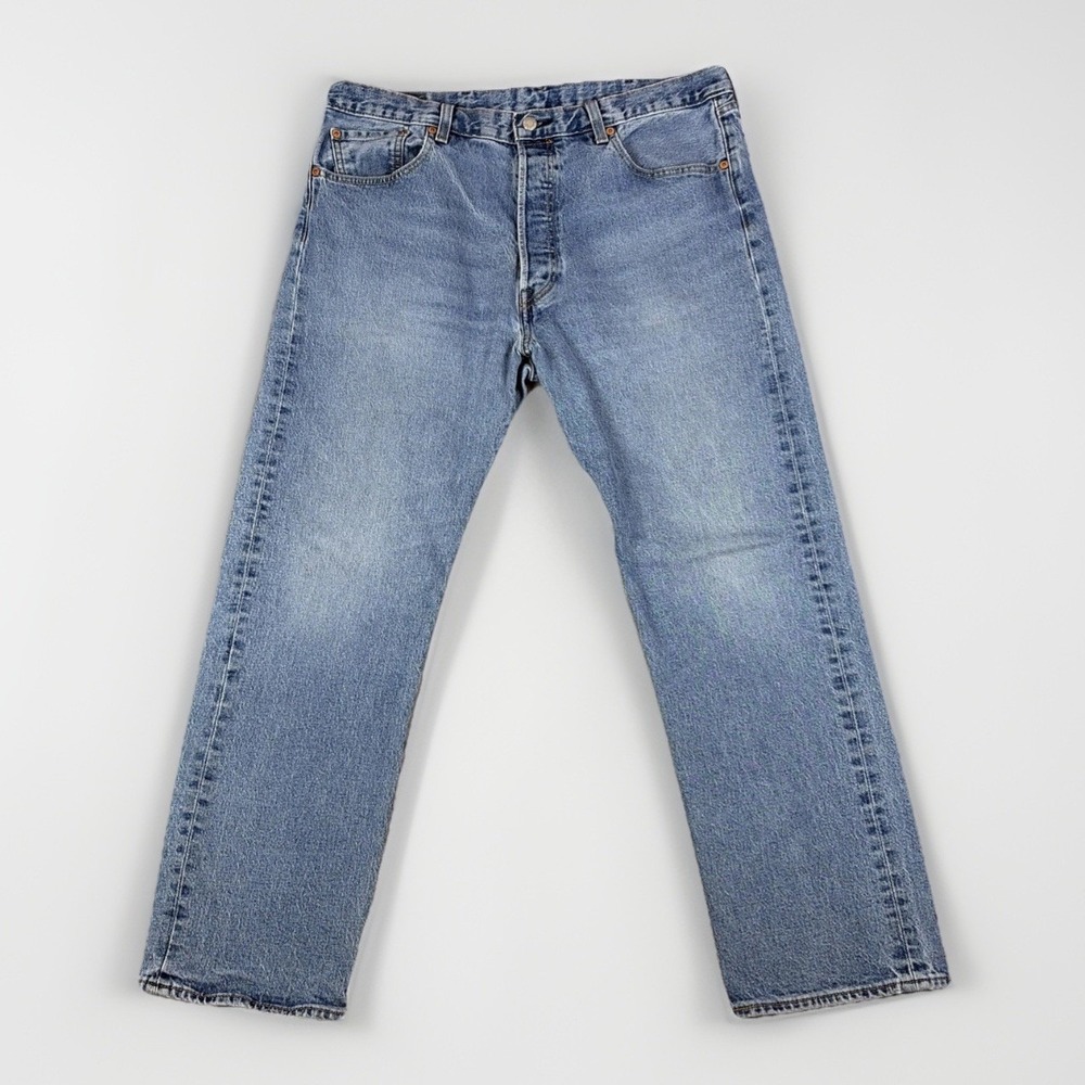 Levi's 501 '93 Straight Leg Jeans Mens 38x30 Light Blue Premium Button Fly